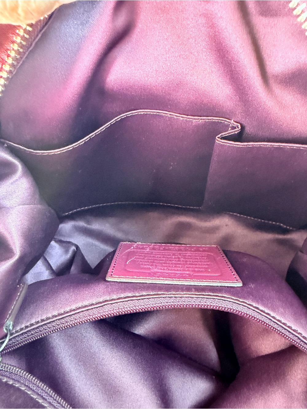 Coach Signature Satchel in Burgundy and Deep Red - Picture 11 of 15